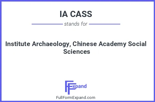 Full form of IA CASS