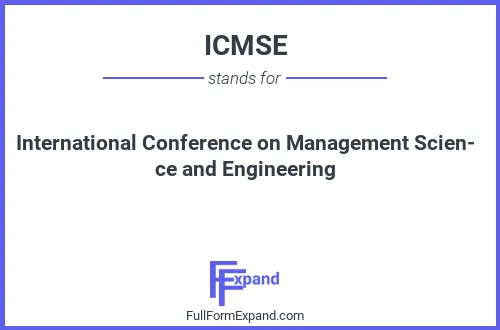 Full form of ICMSE