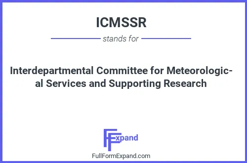 Full form of ICMSSR