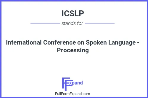 Full form of ICSLP