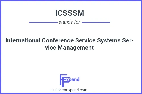 Full form of ICSSSM