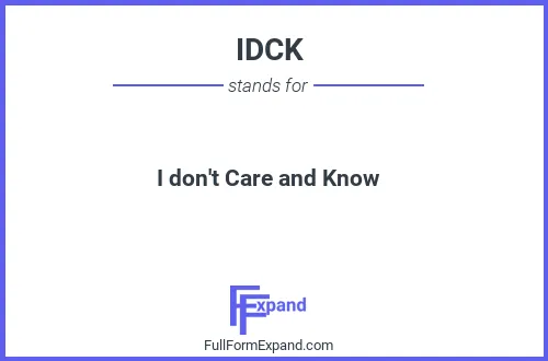 Full form of IDCK