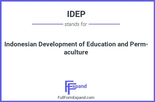 Full form of IDEP