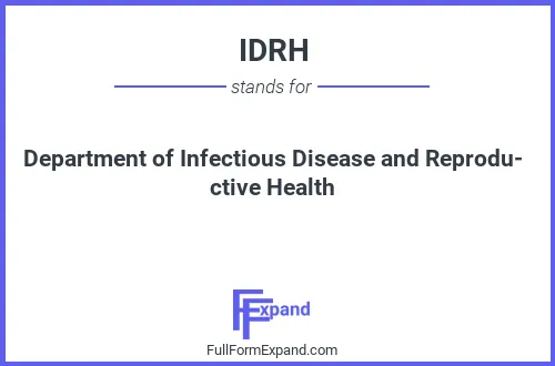 Full form of IDRH