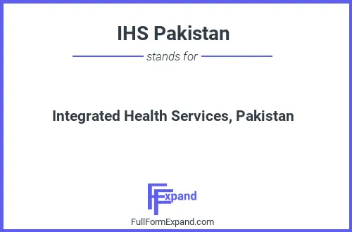 Full form of IHS Pakistan