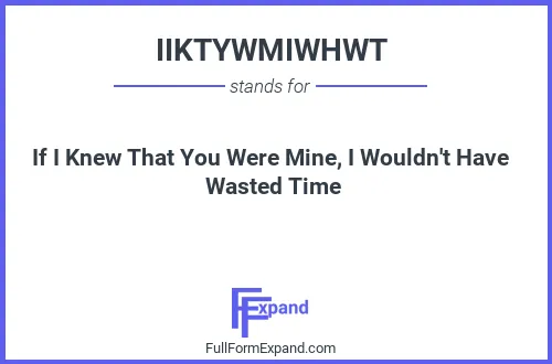 Full form of IIKTYWMIWHWT