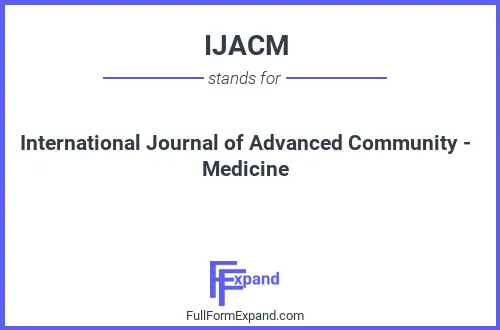 Full form of IJACM