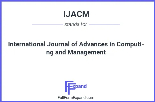 Full form of IJACM