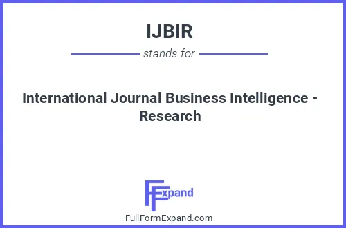 Full form of IJBIR