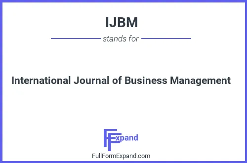 Full form of IJBM