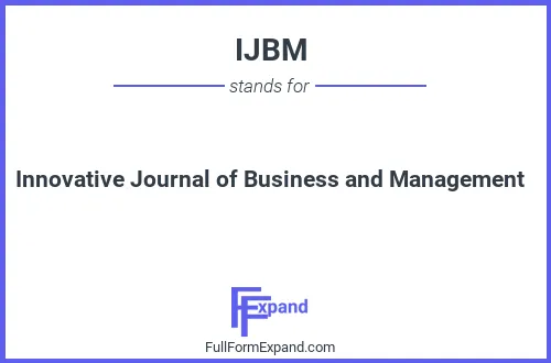 Full form of IJBM