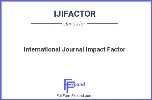 Full form of IJIFACTOR