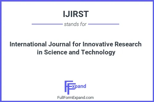 Full form of IJIRST