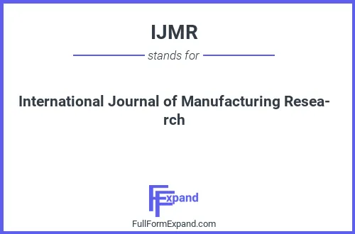 Full form of IJMR