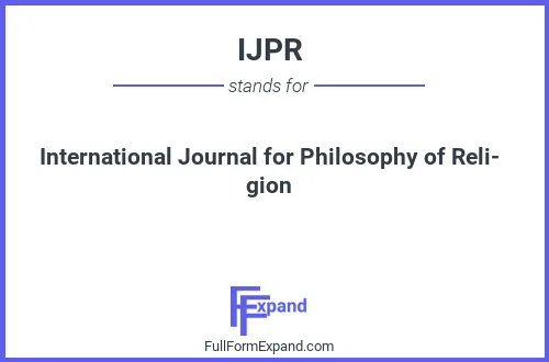 Full form of IJPR