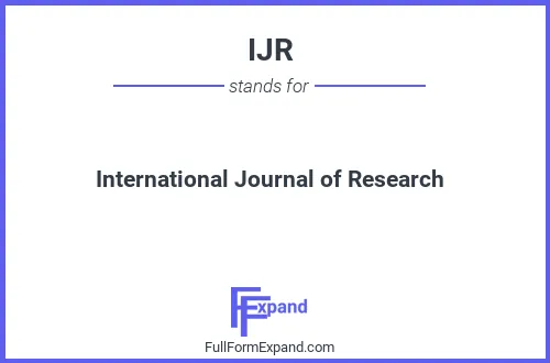 Full form of IJR