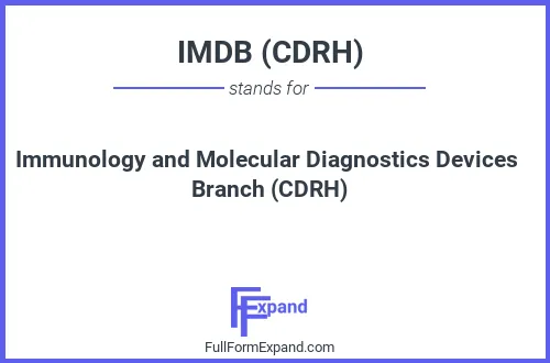 Full form of IMDB (CDRH)