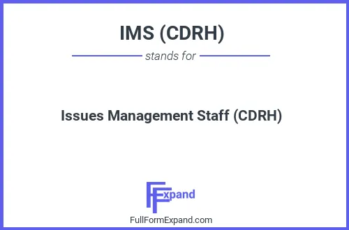 Full form of IMS (CDRH)