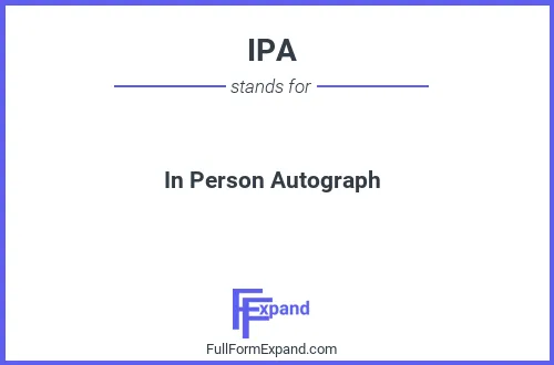 Full form of IPA