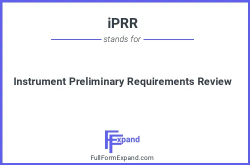 Full form of iPRR