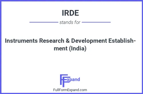 Full form of IRDE