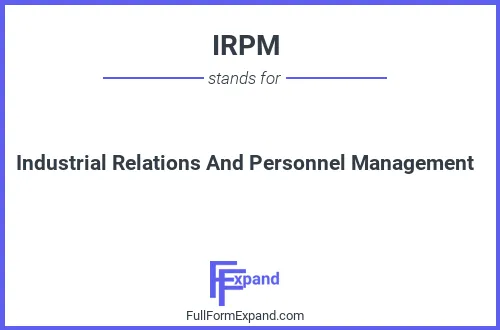 Full form of IRPM