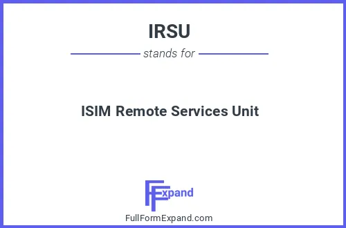 Full form of IRSU
