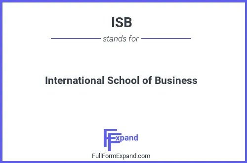 Full form of ISB