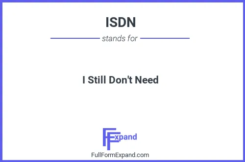 Full form of ISDN