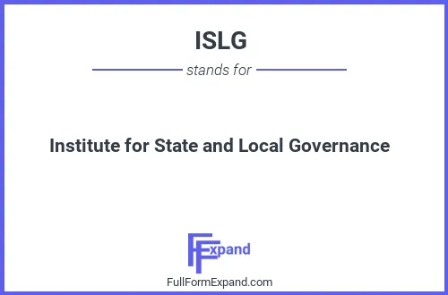 Full form of ISLG