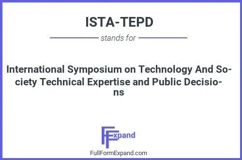 Full form of ISTA-TEPD