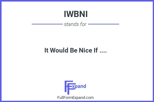 Full form of IWBNI