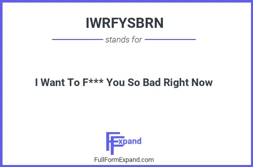 Full form of IWRFYSBRN