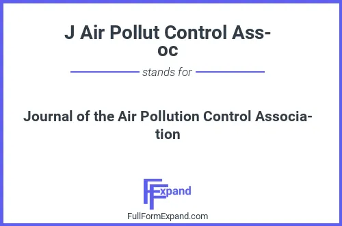 Full form of J Air Pollut Control Assoc