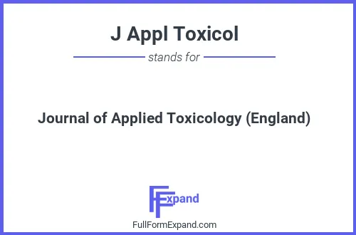 Full form of J Appl Toxicol
