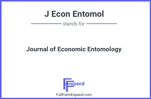 Full form of J Econ Entomol