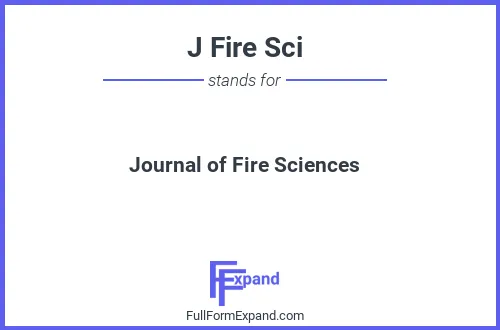 Full form of J Fire Sci