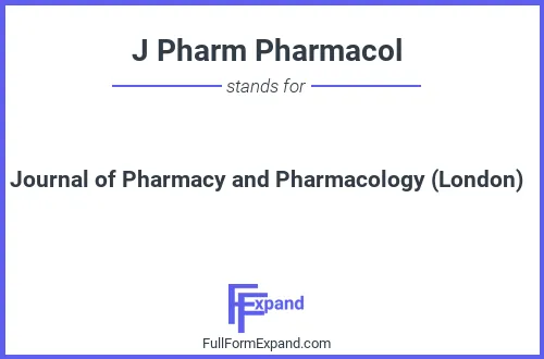 Full form of J Pharm Pharmacol