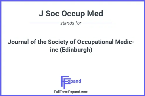 Full form of J Soc Occup Med