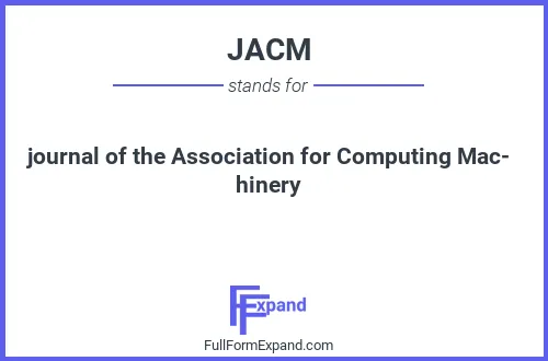 Full form of JACM