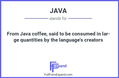 Full form of JAVA