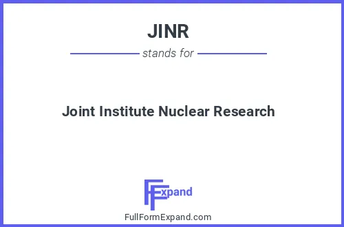 Full form of JINR