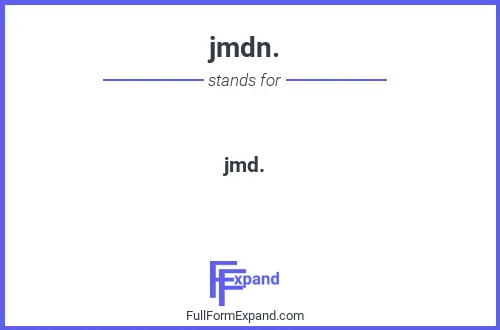 Full form of jmdn.