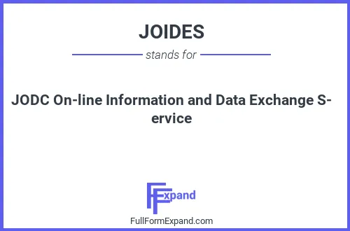 Full form of JOIDES