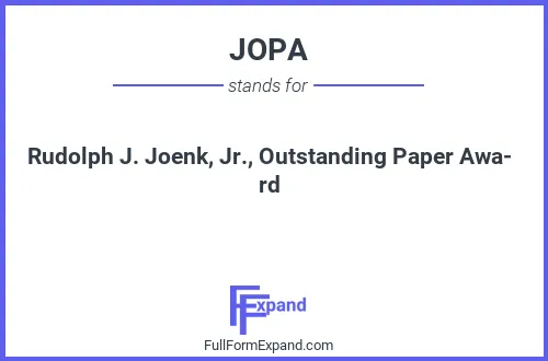 Full form of JOPA