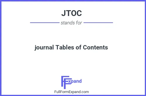 Full form of JTOC