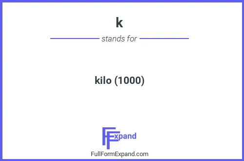 Full form of k