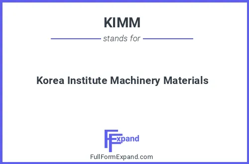 Full form of KIMM