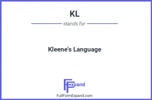 Full form of KL