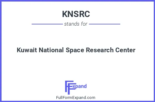 Full form of KNSRC